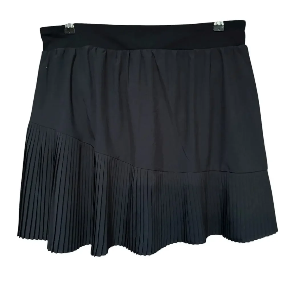 Spanx Yes Pleats Skort Womens Black Athletic Skirt Size 1x Pleated Shorts Liner - Picture 2 of 13